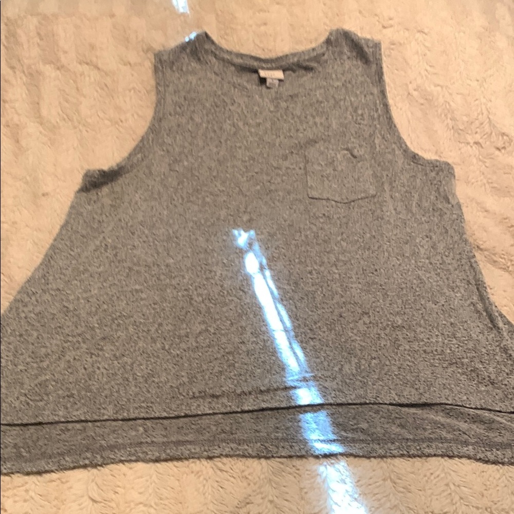 A New Day Gray and Blue Boxy Muscle Tee